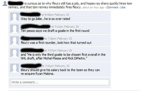 Facebook Jobbers on Marc-Andre Fleury