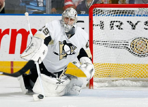 Marc-Andre Fleury made 32 saves against the Lightning on 3/3/09