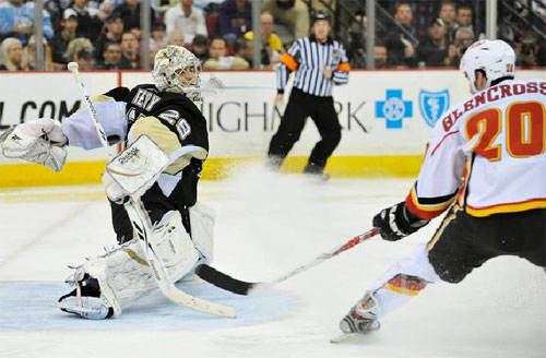 Marc-Andre Fleury made 31 saves to shutout the Calgary Flames