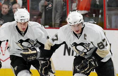 Jordan Staal and Sidney Crosby
