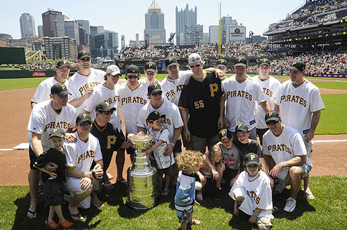The Stanley Cup checking out a Pirates game